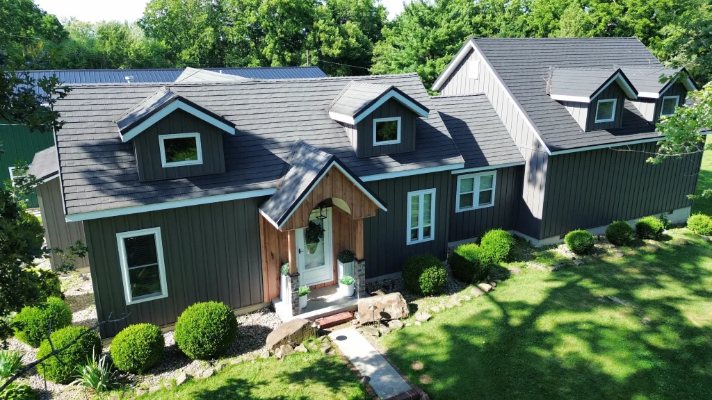 Metal Siding in Illinois. Installation of metal siding on a home in Illinois by an Illinois siding contractor.