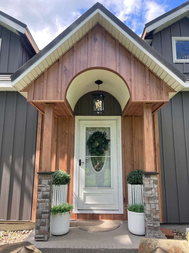 Metal Siding in Illinois on the entrance of a home.